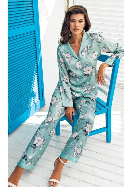 5401 Kadın Saten Pijama Takımı