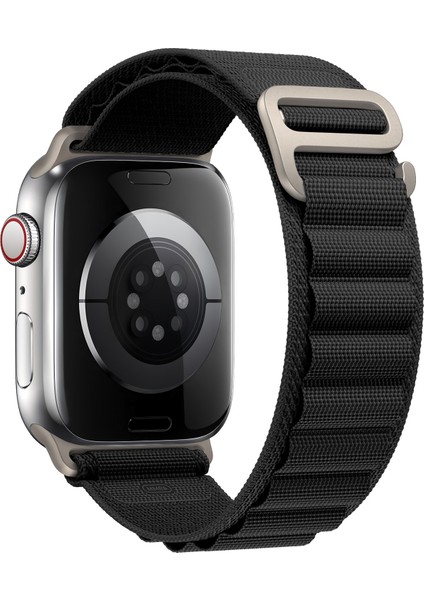 Apple Watch 38 mm / 40 mm / 41 mm Için Kancalı Hasır Kumaş Kordon Kayış - KY71-1