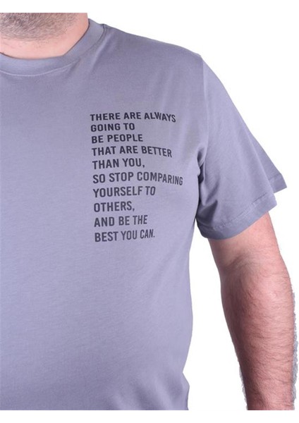 Büyük Beden Erkek Baskılı Tişört Beyond Self 23128 Gri10 fiyatları