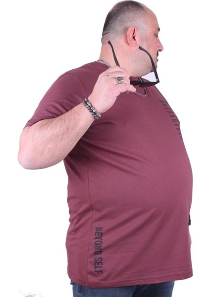 Büyük Beden Erkek Baskılı Tişört Beyond Self 23128 Eflatun10 modelleri