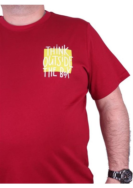Büyük Beden Erkek Baskılı Tişört Outside 23137 Bordo10 fiyatları