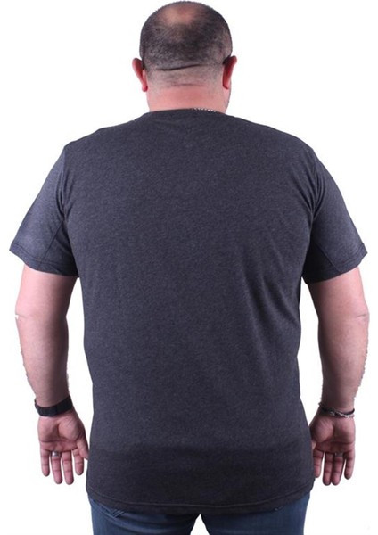 Büyük Beden Erkek Baskılı Tişört Outside 23137 Antrasit Melanj10 modelleri