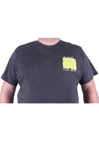 Büyük Beden Erkek Baskılı Tişört Outside 23137 Antrasit Melanj10 fırsatları