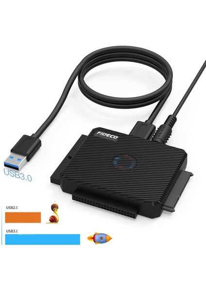 USB 3.0 To 2.5 / 3.5 / 5.25 Sata Ide HDD SSD Hardddisk Çevirici Kablo - Backup Özellikli