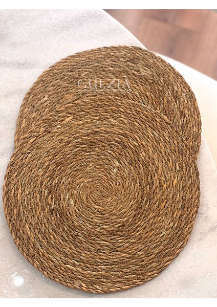 2'li Hasır Supla | Örgü Amerikan Servis | 35 cm Çap Supla | 2'li Supla