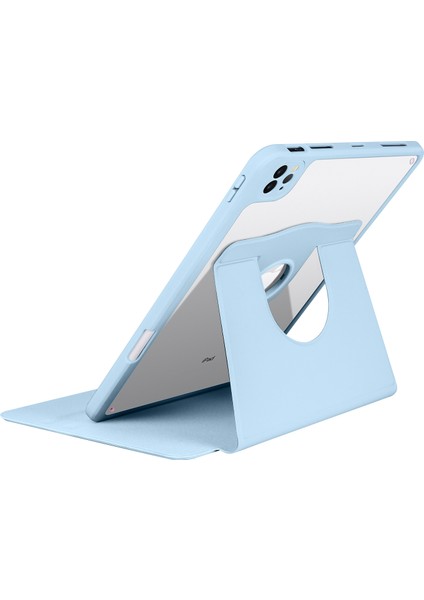 Apple iPad 10.2 2021 (9.nesil) Termik Kalem Bölmeli Dönebilen Standlı Kılıf