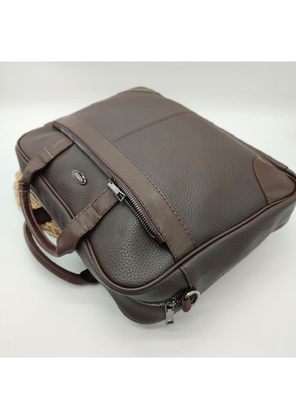 Emitasyon Deri Askılı Evrak Çantası Kahve Renk