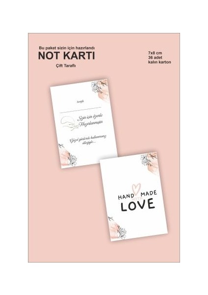 Bu Paket Senin Için Not Hediye Kartı 7 x 10 cm 36 Adet Karton
