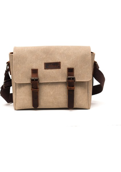Kanvas - Deri Bej Postacı Çanta - DESIGN01 fiyatları