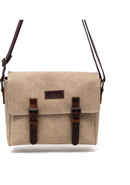 Kanvas - Deri Bej Postacı Çanta - DESIGN01 fırsatları