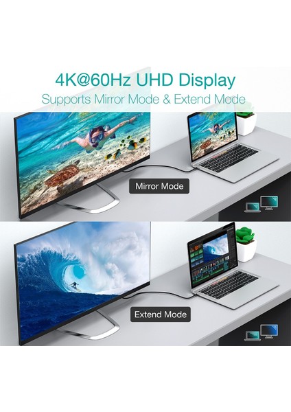 Force 100W Usb-C To Usb-C 3.1 GEN210 Gbps 4k@60hz Hızlı Şarj Data ve Görüntü Aktarım Kablosu Örgülü 50 cm Siyah Gn – 50