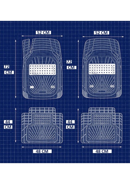 Mercedes C Serisi W204  2010 4d Havuzlu Yeni Nesil Universal Paspas Krom Gri