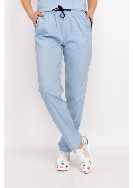 Bebe Mavi Likralı Unisex Doktor Hemşire Hastane Scrubs Üniforma Takımı indirimleri