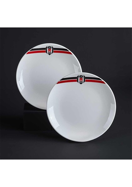 N3431 Beşiktaş Lisanslı Arma Logo 2'li Pasta Tabağı