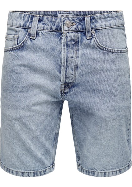 Erkek Kot Şort Denim Onsedge L. Blue - 2202484610