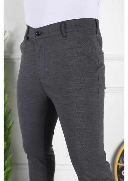 Erkek Antrasit Slim Fit Keten Pantolon fiyatları