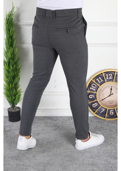 Erkek Antrasit Slim Fit Keten Pantolon modelleri