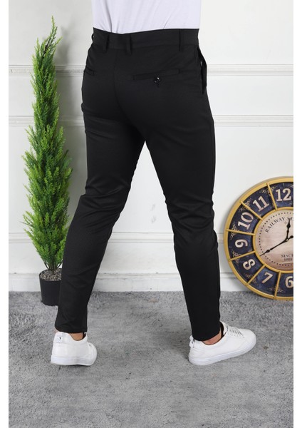 Erkek Siyah Slim Fit Keten Pantolon modelleri