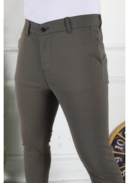 Erkek Kahverengi Slim Fit Keten Pantolon fiyatları