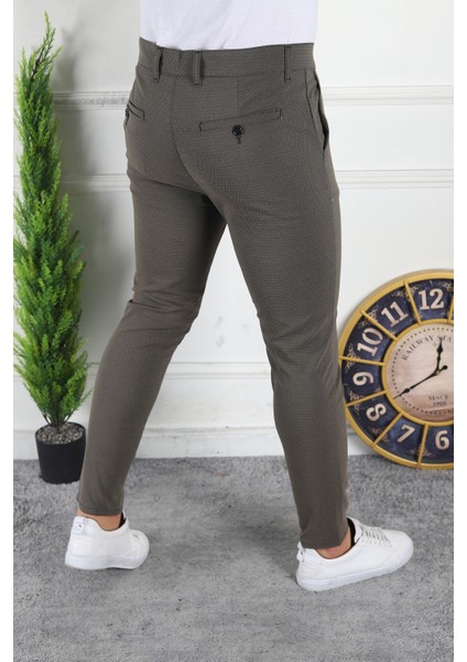 Erkek Kahverengi Slim Fit Keten Pantolon modelleri