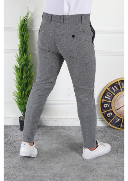 Erkek Koyu Gri Slim Fit Keten Pantolon modelleri
