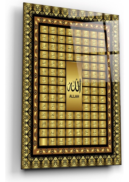 Esmaül Hüsna (Allah'ın 99 Ismi) Cam Tablo -(ARAPÇA VE İNGİLİZCE AÇIKLAMALI) fiyatları