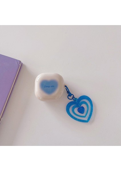 Samsung Galaxy Buds 2 Uyumlu Kılıf Kalpli Silikon Askılı Darbeye Dayanıklı Kılıf