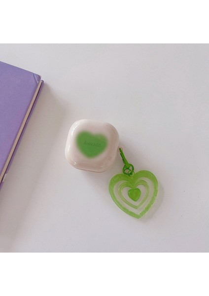 Samsung Galaxy Buds 2 Uyumlu Kılıf Kalpli Silikon Askılı Darbeye Dayanıklı Kılıf