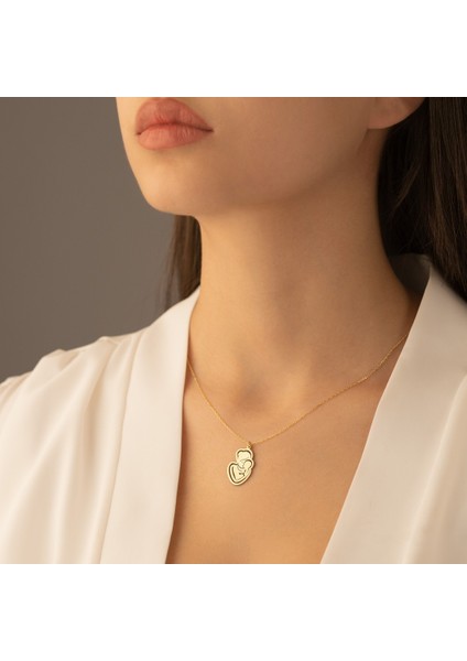 Anne Çocuk Gümüş Kolye - Renk: Silver modelleri
