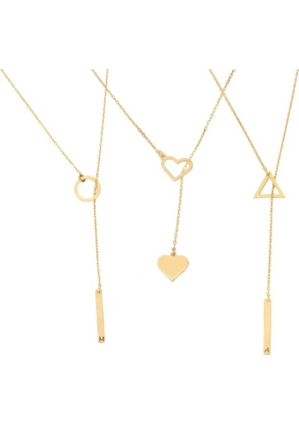 Çember Içinde Blok Gümüş Kolye - Renk: Silver modelleri