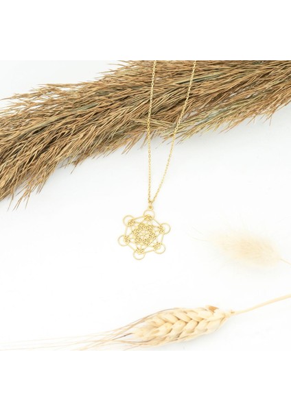 Metatron Altıgen Gümüş Kolye