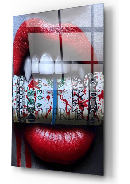 Dolar ve Dudak Cam Tablo modelleri