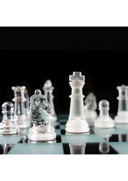 Glass Chess Cam Satranç Takımı (35 cm x 35 Cm)