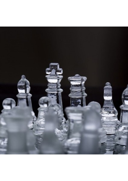 Glass Chess Cam Satranç Takımı (35 cm x 35 Cm)