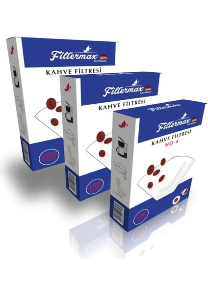 4 Numara Kahve Filtresi 3'lü Paket (300 Adet)