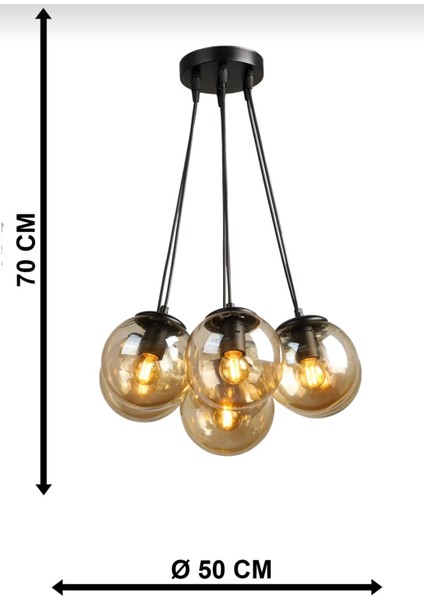 Lotus Sarkıt Model 7'li Bal Cam Modern Avize indirimleri