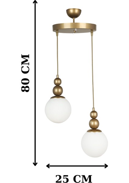 Venüs 2'li Sarkıt Avize Özel Model - Modern Avize - Oturma Odası - Salon - Yatak Odası
