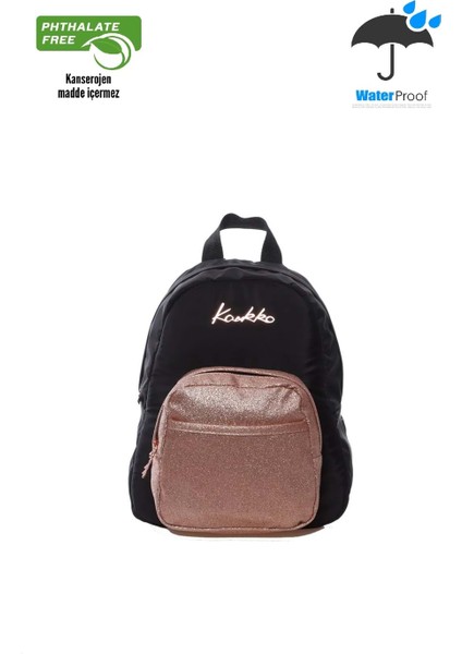 1579 Su Geçirmez Kumaş Lüks Bayan Günlük Mini Sırt Çantası - NKT01579-SIYAH-TEK Ebat indirimleri