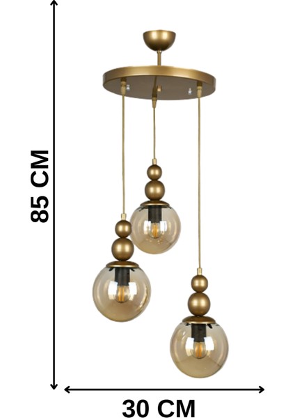 Venüs 3'lü Sarkıt Eskitme Model- Hakiki Bal Cam- Oturma Odası- Salon- Yatak Odası Modern Avize modelleri