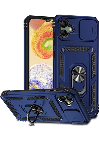 Samsung Galaxy A04 Kılıf Ultra Korumalı Yüzüklü Manyetik Sürgülü Vega Kapak