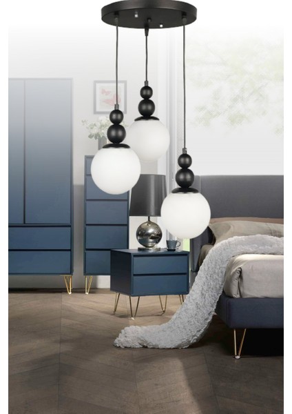 Venüs 3'lü Sarkıt Model- Hakiki Cam- Oturma Odası- Salon- Yatak Odası Modern Avize