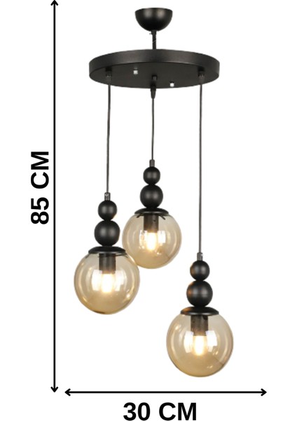 Venüs 3'lü Sarkıt Model- Hakiki Cam- Oturma Odası- Salon- Yatak Odası Modern Avize