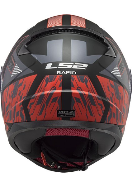 Rapıd Xtreet Mat Siyah-Kırmızı Kask