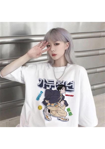 Be Fearless Teenager Baskılı Beyaz Oversize T-Shirt10