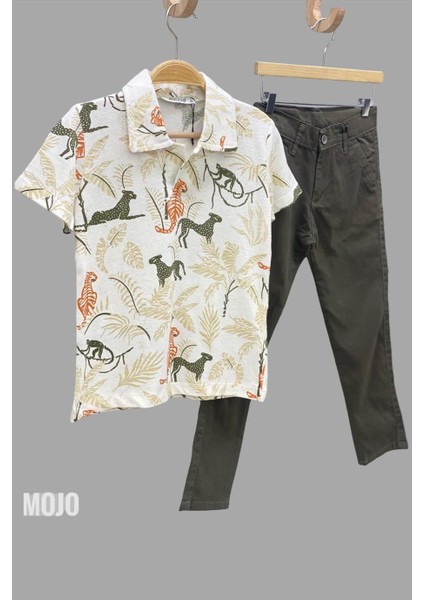 Mojo Erkek Çocuk Polo Yaka Baskılı T-Shirt 163839 Krem