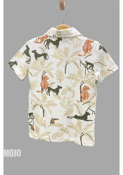 Mojo Erkek Çocuk Polo Yaka Baskılı T-Shirt 163839 Krem fırsatları