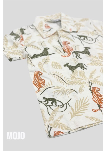 Mojo Erkek Çocuk Polo Yaka Baskılı T-Shirt 163839 Krem indirimleri