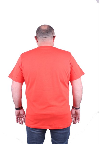 Mocgrande Büyük Beden Erkek Baskılı Tişört Lightning 23132 Nar Çiçeği