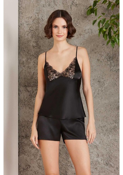 6005 Kadın Siyah Gelin Çeyiz Seti 6'lı Saten Takım indirimleri