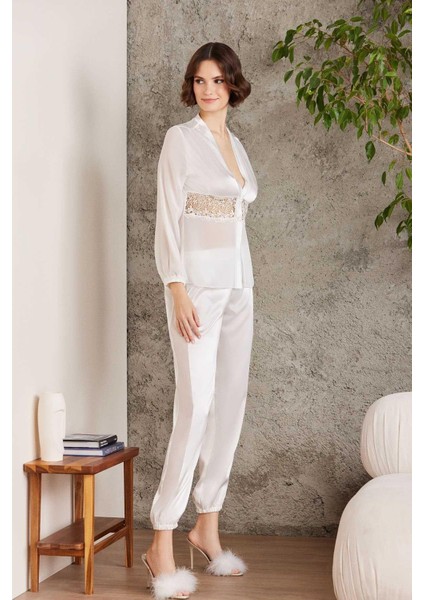 6005 Kadın Ekru Gelin Çeyiz Seti 6'lı Saten Takım fırsatları